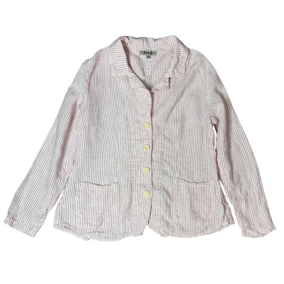 FLAX Linen Striped Blazer size S - Picture 7 of 7